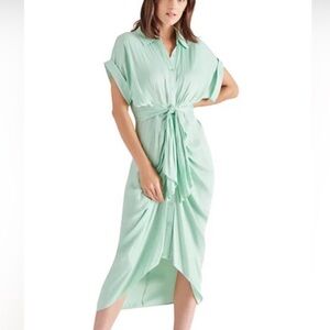 Steve Madden Women's Mint Tie-Front Shirt Dress, New with Tags
